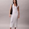 Vestido midi de punto sin mangas Vestido midi de punto sin mangas