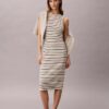 Vestido midi de rayas acanaladas Monologo Vestido midi de rayas acanaladas Monologo