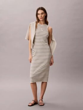 Vestido midi de rayas acanaladas Monologo