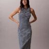 Vestido midi de rayas acanaladas Monologo Vestido midi de rayas acanaladas Monologo