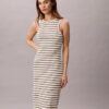 Vestido midi de rayas acanaladas Monologo Vestido midi de rayas acanaladas Monologo