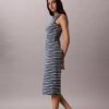 Vestido midi de rayas acanaladas Monologo Vestido midi de rayas acanaladas Monologo