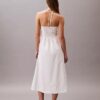 Vestido midi de sarga de algodón con cuello halter Vestido midi de sarga de algodón con cuello halter