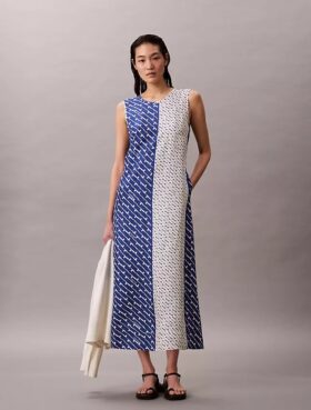 Vestido midi de sarga de viscosa estampada