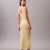 Vestido midi de viscosa acanalada Vestido midi de viscosa acanalada
