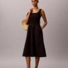 Vestido midi fruncido