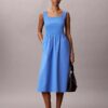 Vestido midi fruncido