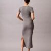 Vestido midi liso elástico Vestido midi liso elástico