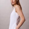 Vestido midi sin mangas de popelín de algodón