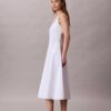 Vestido midi sin mangas de popelín de algodón