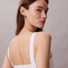 Vestido midi sin mangas de popelín de algodón