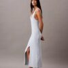 Vestido midi sin mangas de punto bouclé Vestido midi sin mangas de punto bouclé