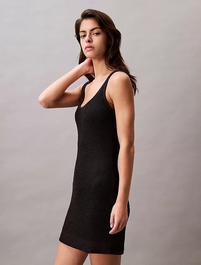 Vestido mini con punto de jersey Vestido mini con punto de jersey