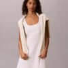 Vestido mini de mezcla de lino