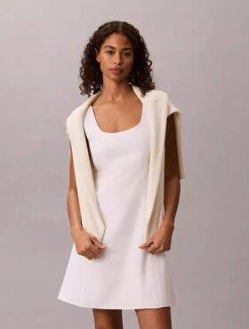 Vestido mini de mezcla de lino