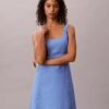 Vestido mini de mezcla de lino