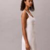 Vestido mini de mezcla de lino