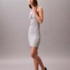 Vestido mini sin mangas de algodón acanalado con estampado gráfico Vestido mini sin mangas de algodón acanalado con estampado gráfico