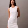 Vestido mini sin mangas de canalé Vestido mini sin mangas de canalé