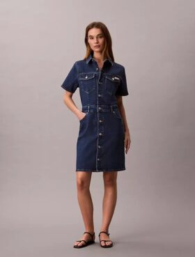 Vestido mini trucker de Denim