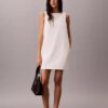 Vestido recto de Denim con cuello en V