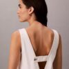 Vestido recto de Denim con cuello en V
