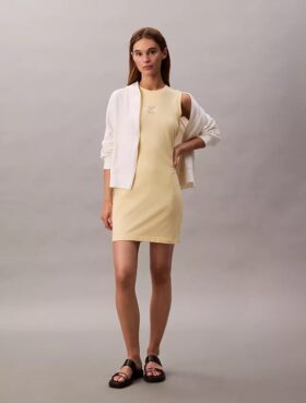 Vestido sin mangas con estampado de logotipo
