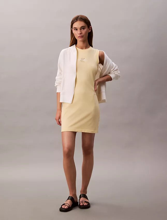 Vestido sin mangas con estampado de logotipo Vestido sin mangas con estampado de logotipo