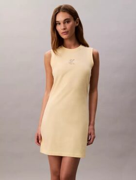 Vestido sin mangas con estampado de logotipo