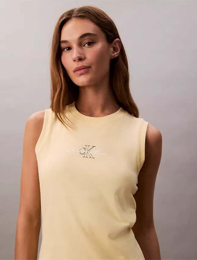 Vestido sin mangas con estampado de logotipo Vestido sin mangas con estampado de logotipo