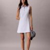 Vestido sin mangas de felpa francesa con cremallera de 1/4 Vestido sin mangas de felpa francesa con cremallera de 1/4