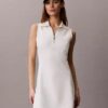 Vestido sin mangas de felpa francesa con cremallera de 1/4 Vestido sin mangas de felpa francesa con cremallera de 1/4
