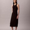 Vestido sin mangas midi con logotipo de Calvin Klein Vestido sin mangas midi con logotipo de Calvin Klein