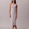 Vestido sin mangas midi con logotipo de Calvin Klein Vestido sin mangas midi con logotipo de Calvin Klein