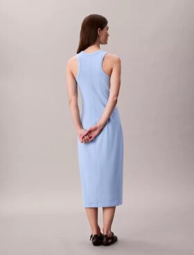 Vestido sin mangas midi con logotipo de Calvin Klein