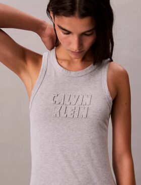 Vestido sin mangas midi con logotipo de Calvin Klein