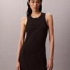 Vestido sin mangas midi con logotipo de Calvin Klein Vestido sin mangas midi con logotipo de Calvin Klein