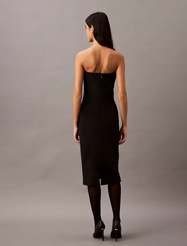 Vestido sin tirantes de mezcla de lana cepillada Vestido sin tirantes de mezcla de lana cepillada