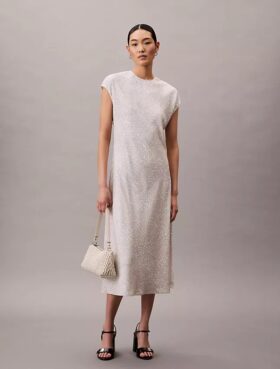 Vestido tubo midi estampado
