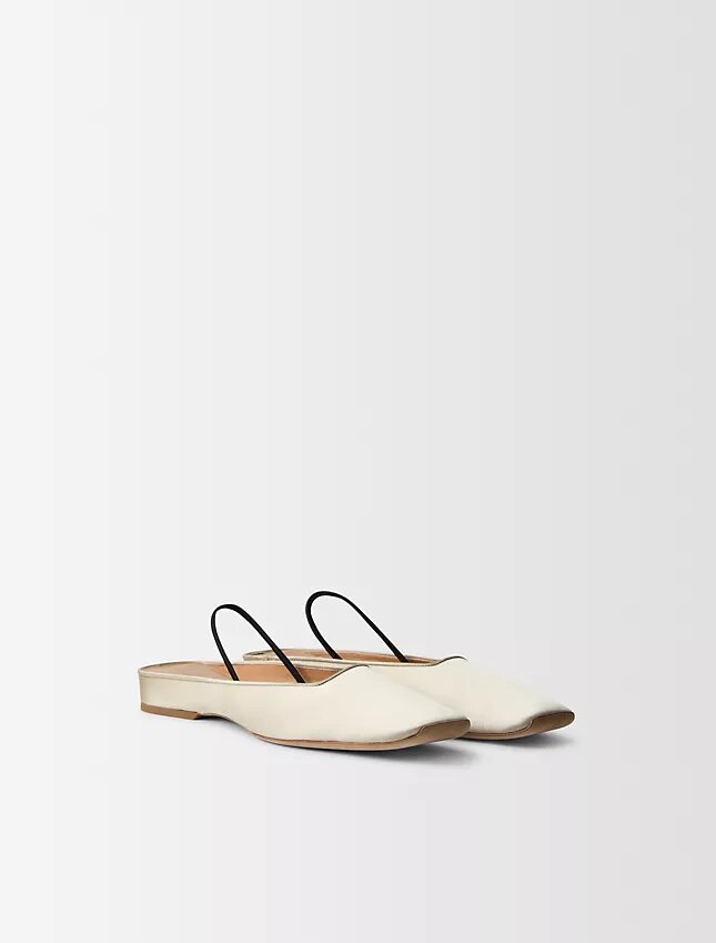 Zapatos planos de satén de seda Lana Zapatos planos de satén de seda Lana