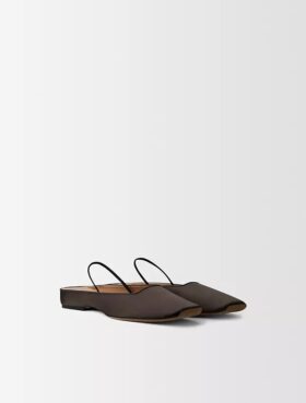 Zapatos planos de satén de seda Lana