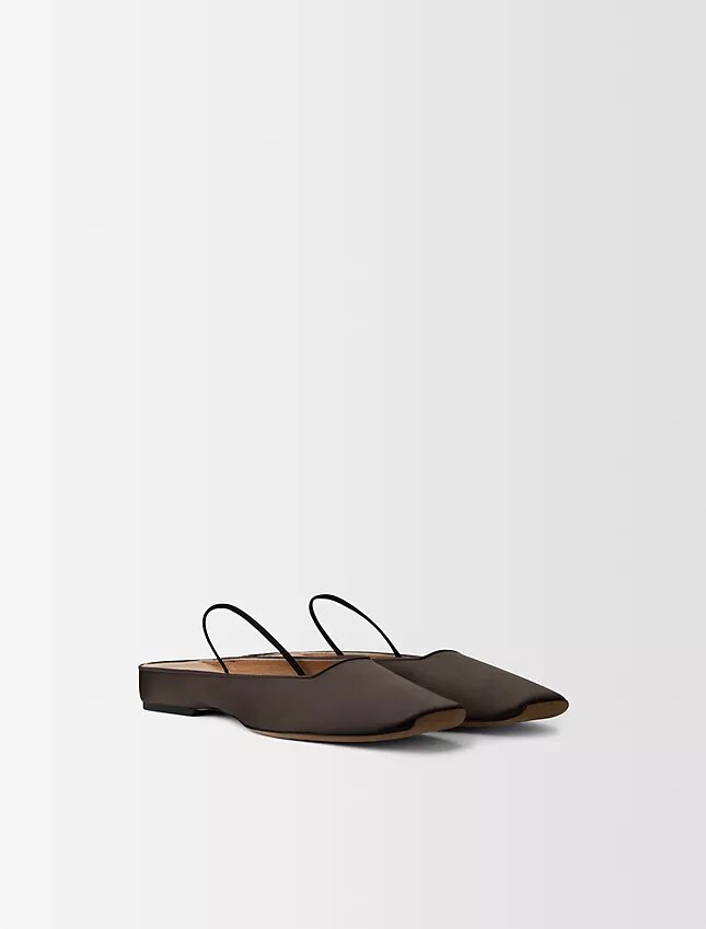 Zapatos planos de satén de seda Lana Zapatos planos de satén de seda Lana