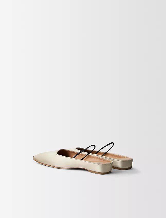 Zapatos planos de satén de seda Lana Zapatos planos de satén de seda Lana